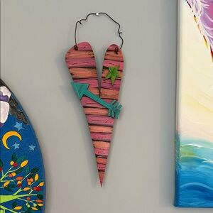 Colorful Heart Wall Decor with Arrow and Star